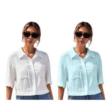 Toplot Shirt For Women || V-Collar Solid Crop For Woman || Half Sleeves For Women || Oversized Shirt For Woman (V-Crop-Shirt-5183-5183-Sky-White-Xs),Sky-White,,B0FBG91Y7Y