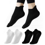 Tecokart 2Pairs Socks For Women Ankle Length, Cotton Anti Skid Socks With Grips, Women Socks For Yoga, Pilates, Gym, Hospital Us