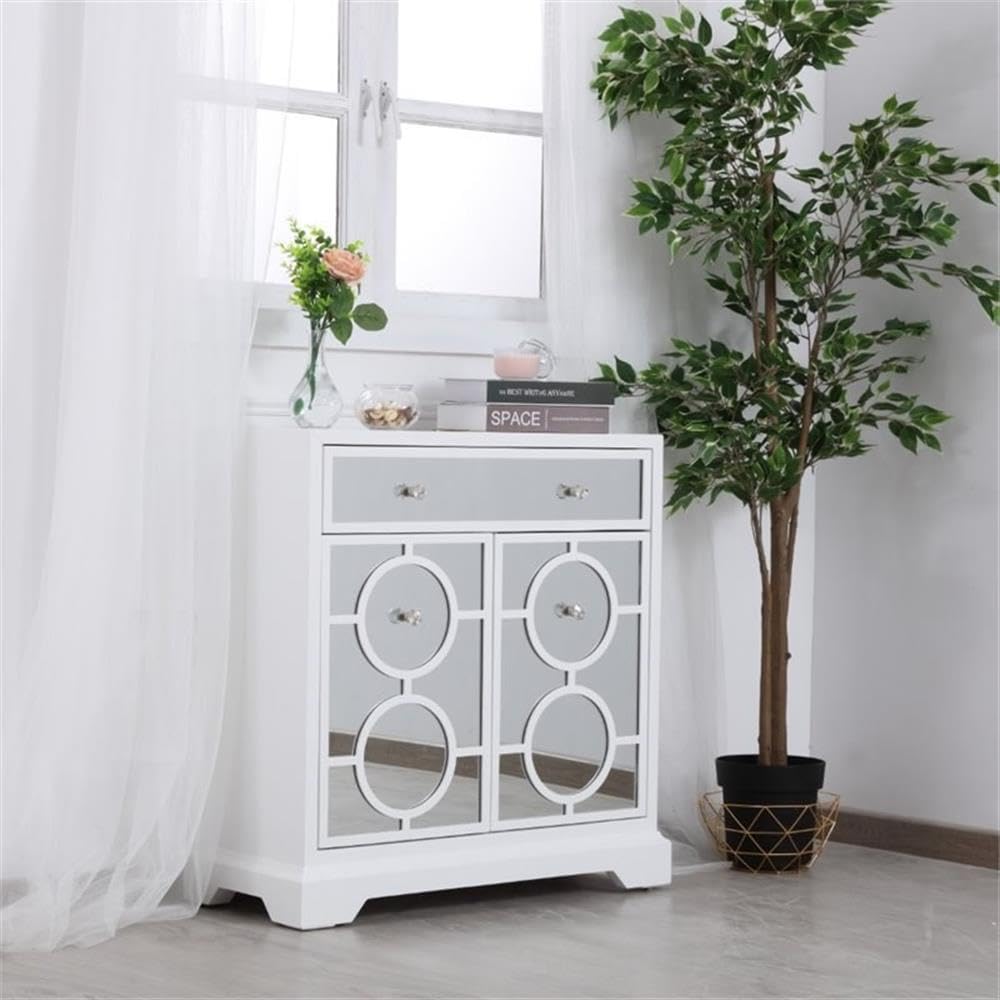 Elegant Decor Modern 32 Accent Cabinet In Hand Painted White