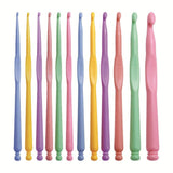 Lupinez 12 Pcs Lightweight Crochet Hooks (2.0Mm 10.0Mm) Plastic Crochet Needles Set, Ergonomic Crochet Hook Set For Beginners,