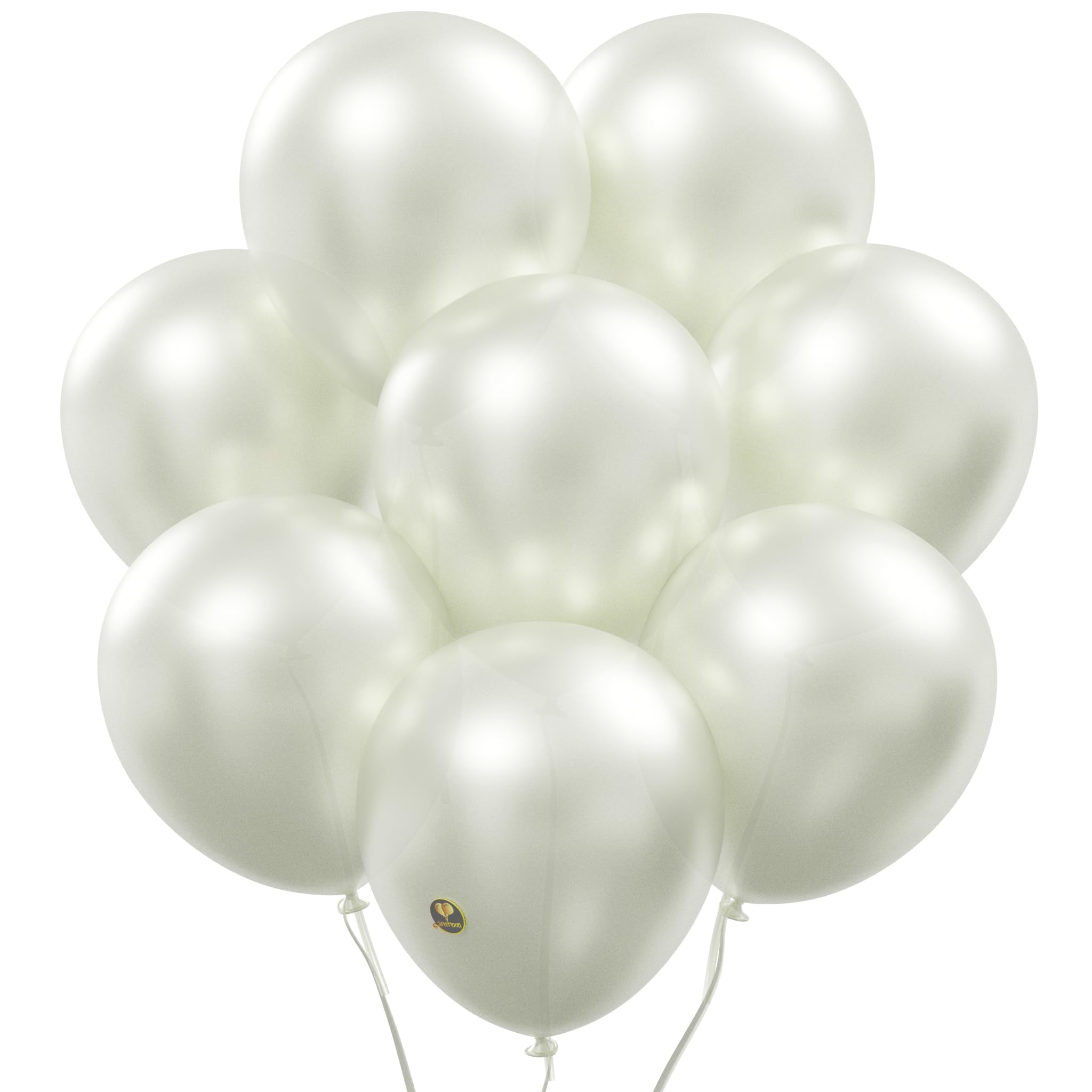 AFTERLOON Biodegradable Balloons 24 pcs Pearlized White 10 Inch Pearl Color, Pearlescent Thickened Extra Strong Natural Latex He