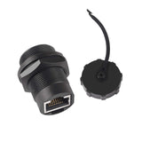 UMLIFE 2PCS Ethernet LAN Cable Connector CAT5/5e/6 RJ45-8P Shielded Industrial Panel Mount Bulkhead Feed Thru Coupler with Water