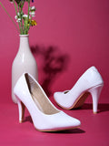 Shoetopia High Heels Solid Patent White Pumps For Women & Girls /Uk7,White,7,B0C5R9VN5R