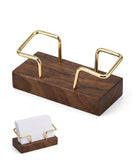 Visiting Card Holder For Table, Elegant Desk Organizer For Office Professionals, Business Card Display Stand With Walnut Finish,