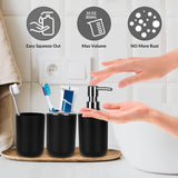 Bathroom Sets Accessories,Plastic 6 Piece Bathroom Accessory Set Bathroom Trash Can Set with Drawstring Trash Bags,Toothbrush Ho