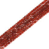 3mm Red Agate Faceted Gemstone Round Loose Beads Strand 15.5-16 DIY Jewelry Making