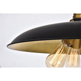 Elegant Lighting Living District Indoor Modern Home Decorative Bright Ceiling Anders Collection Chandelier D20.5 H6.5 Lt:3 Black
