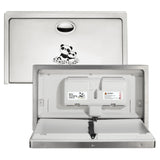 Stardrix Panda Care Stainless Steel Surface Mounted Baby Changing Station, Heavy Duty Foldable Diaper Changing Table with Liner 