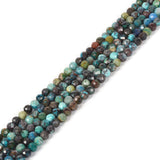 3mm Chrysocolla Faceted Gemstone Round Loose Beads Strand 15.5-16 DIY Jewelry Making