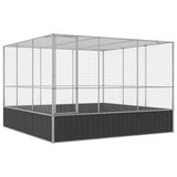 ** Vidaxl Aviary Silver 122.4'X120.9'X83.5' - Galvanized Steel Bird Cage With Lockable Door And Steel Mesh Grids For Outdoor And Indoor Use,Birdcages