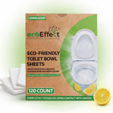 ecoEffect Toilet Bowl Cleaner Sheets | 120 Sheets | Natural | Quick Dissolve | Citrus Scent | Biodegradable | Septic Safe | Eco