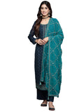 Libas Women's Georgette Kurta Sets (48088_Navy