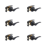 Amazon Basics Victorial Door Lever - Passage - Matte Black, 6-Pack