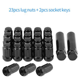 1/2-20 Acorn Lug Nuts 1/2x20 Lug Nuts Black Set of 23 pcs 6 Spline Lug Nuts 1.38 Long Closed End Aftermarket Wheel Lug Nut Fit