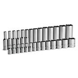 Capri Tools 1/4 in. Drive 12Point Shallow and Deep Socket Set, Metric, 4 to 15 mm, 28Piece