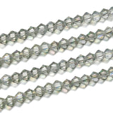 2000pcs Czech Faceted Bicone Crystal 4mm (0.16 Inch) Small Glass Beads Spacer Bulk Light Green Shimmer