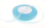 Dxeud Sheer Organza Ribbon (Light Blue, 3/8 x 50 Yards)