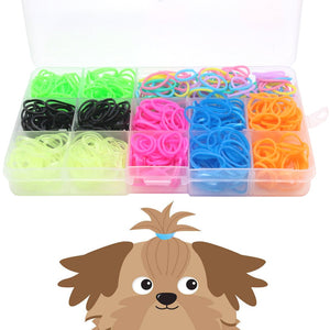 YOY 3/4 Pet Dog Stretchy Rubber Bands, 600/Box - Puppy Elastics Ties Pony Tail Holders Hair Accessories for Doggy Grooming Top