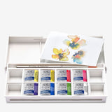 Winsor & Newton Cotman Watercolor Paint Set, 8 Half Pan, Floral Colors w/ Brush