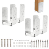 4x4 Post Base Bracket (Internal 3.5x3.5),4 Pcs Stainless Steel Adjustable Post Base,Concrete Post Anchor for Deck,Pavilion, Rail