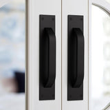 LEICHI 2 Pack Black Barn Door Gate Handle, Aluminium Alloy Heavy Duty Hardware Doors Pulls (Black)