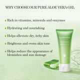 Aloderma 99% Organic Aloe Vera Gel For Face Made Within 12 Hours Of Harvest - Natural Hydrating Pure Aloe Vera Gel For Soothing