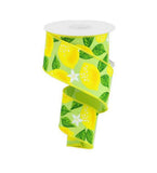 Craig Bachman 2.5 Lemon On Royal Ribbon: Green (10 Yards) Fruit Craft Floral Arrangement Gift Wrapping Wired Edge Ribbon