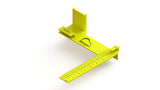 Kiwi Vision Morgan Square Yellow 8inch: Single Motion Measuring & Marking, Centerline Mark, Tongue is 1 1/2, Pencil Holder, 1 1