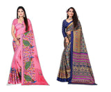 Leelavati Printed Bollywood Crepe Saree (Pack Of 2, Multicolor) (BVsCr5941449)