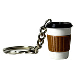 Myprus Mini Coffee Cup Keychain Cute Coffee Mug Key Ring, Coffee Lover Gift, Mini Cup Bag Charm for Backpack, Purse & Keys, Li