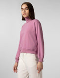FYLTR Women's Drop Shoulder Boxy Fit Sweatshirt with Turtle Neck & Balloon Sleeve Peony Pink,Peony Pink
