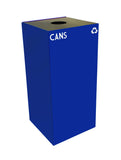 Witt Industries 32GC01-BL GeoCube Recycling Receptacle with Round Opening, Steel, 32 gal, Blue