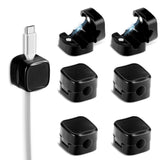 Plumaze 6 Pcs Magnetic Cable Clip Organizer Cord Holder,Adhesive Cable Management,Wire Phone Usb Charger Cable Holder Keeper Org