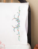 Tobin Stamped Pillowcase Pair For Embroidery, 20 By 30-Inch, Reflections
