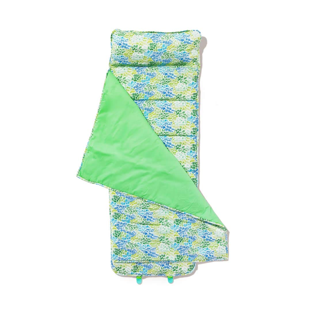 LOVEVERY The Nap Mat One-Piece Cozy Naptime Set with Padded Mat, Blanket, & Pillow for Toddlers; Soft Organic Cotton, Perfect fo