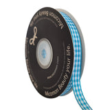 Micomon Vivid Blue and White Woven Edge Plaid Ribbon 100% Polyester Gingham Ribbon 25 Yards Each Roll (3/8,Vivid Blue)