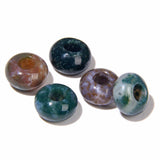 2TTFishoo 15PCS Big Hole Natural Stone Beads Gemstone for Jewelry Making,Rondelle European Loose Beads for DIY Making,Indian Aga
