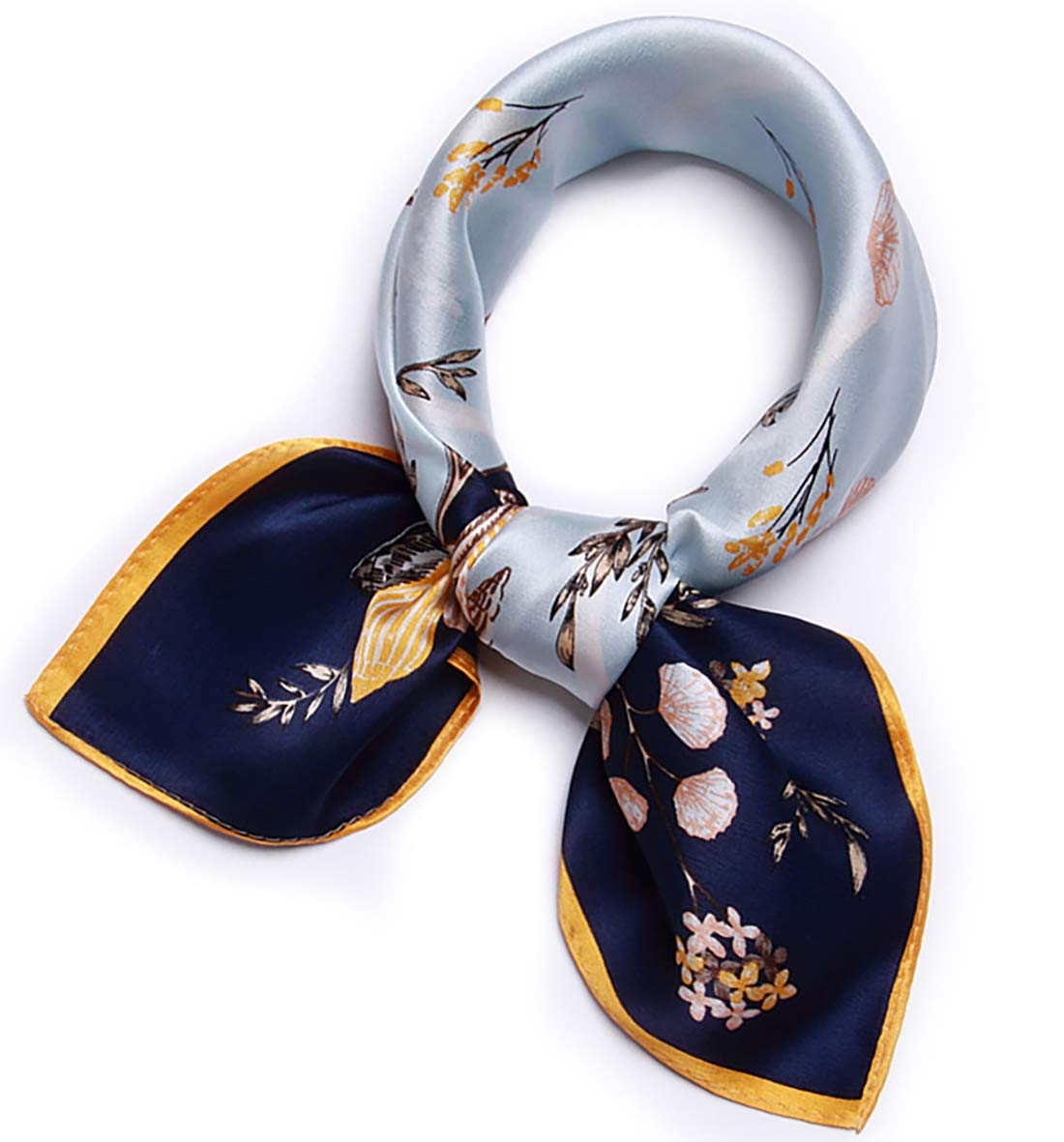 ANDANTINO Pure Mulberry Silk Scarf -21Lightweight Small Square Neckerchief - Breathable Digital Printed Scarves with Gift Pa
