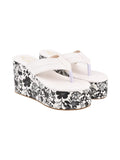 Shoetopia Floral Printed Heel Detailed White Wedges For Women & Girls /Uk2,White,2,B0BZPTJY5F