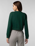 Fyltr Women'S Round Neck Drop Shoulder Sweatshirt - Full Sleeve | Elasticated Waist & Cuff | Boxy Fit | Stripe Detailing,Enchanted Evergreen,Enchanted Evergreen,L