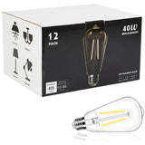 winsaLED 12 Pack LED Edison Bulbs 40 Watts Equivalent, 4 Watt LED Vintage Light Bulb, 5000K Daylight ST19 Light Bulb, 400LM E26 