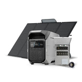 EF ECOFLOW Solar Generator 4096Wh DELTA Pro 3 with 400W Portable Solar Panel + Transfer Switch Kit, 120/240V 4000W AC Output, Po