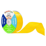 Mandala Crafts Yellow Satin Ribbon for Crafts - 50 Yards 3/8 Inch Wide Fabric Ribbons for Gift Wrapping, Flower Bouquets, Hair B