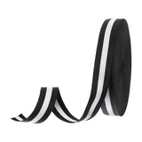 PATIKIL 6/8 Black White Striped Grosgrain Ribbon, 25 Yard Polyester Fabric Stripe Craft Ribbon Double Faced Design for Bow Gift 