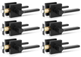 RAZCC Passage Door Handles, 6 Pack Square Black Interior Door Handles for Hallway and Closet, Heavy Duty Keyless Non-Locking Doo