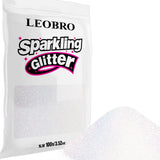 LEOBRO White Glitter, 100g / 3.5 oz Iridescent Fine Glitter for Crafts, Resin, DIY Jewelry Keychains Flowers Party Decorations, 