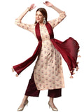 Gosriki Women'S Cotton Blend Floral Printed Straight Kurta With Pant & With Dupatta (Amd 28-Cream_Xxl-Gs_Cream_Xx-Large),Cream,2,B0BNXNZ41F