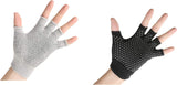 YL TRD V 2 Packs of Non Slip Fingerless Yoga Gloves Exercise Gloves Workout Gloves (Transparent dots)