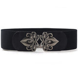 Romp Fashion Women Black Streachalbe Belt Designer Buckle For Casual Or Formal Dress