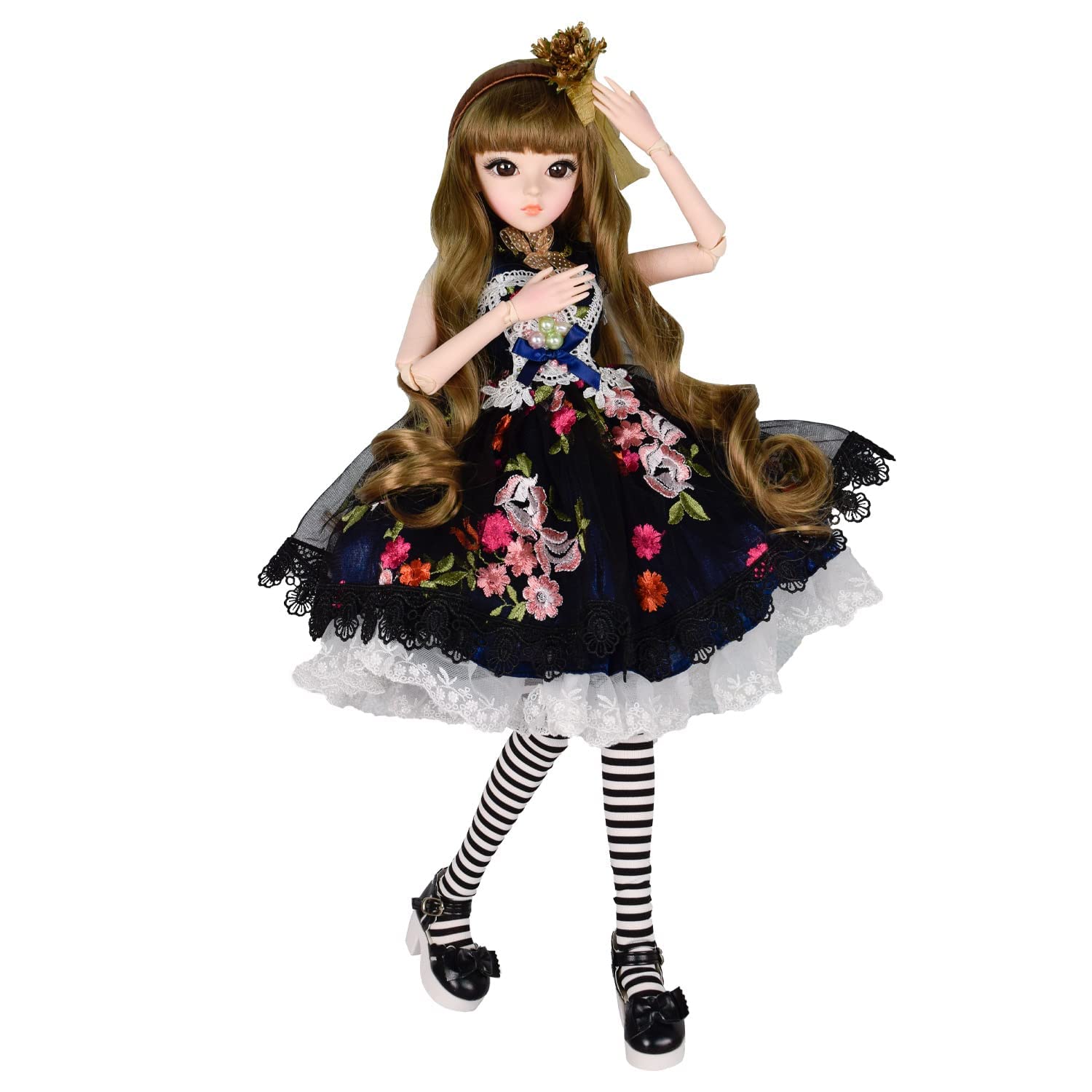 Proudoll 1/3 BJD Doll 60cm - 24 Princess Maud SD Ball Jointed Dolls, Customized Doll Body with Clothes Outfit Set